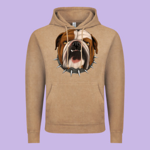 Bulldog Vintage Hoodie Designed By Jasminsmagicworld