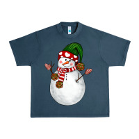 Midnight Navy Snowman Urban Heavy Tee - NancyCooperArtShop
