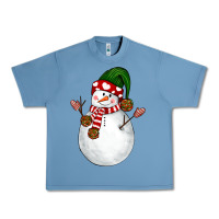 Pebble Blue Snowman Urban Heavy Tee - NancyCooperArtShop