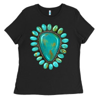 Black western gemstone turquoise Ladies Tee - Artiststas