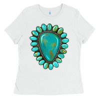 White western gemstone turquoise Ladies Tee - Artiststas