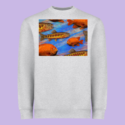 California Golden Trout Garibaldi Fish Background Heavyweight Sweatshirt Designed By Bettercallsaul