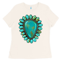 Bone western gemstone turquoise Ladies Tee - Artiststas