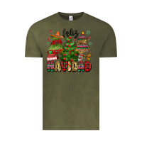 Vintage Olive feliz navidad Vintage Tee - MaliasSmallBusiness