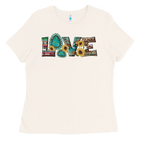 Bone western gemstone sunflowers serape leopard turquoise love Ladies Tee - Artiststas