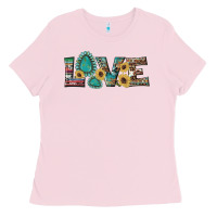 Bubblegum Pink western gemstone sunflowers serape leopard turquoise love Ladies Tee - Artiststas