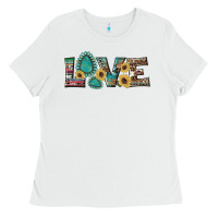 White western gemstone sunflowers serape leopard turquoise love Ladies Tee - Artiststas
