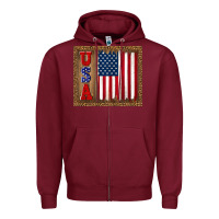 Burgundy america usa flag tumbler Zipper Hoodie - TumblerDesignByShophia