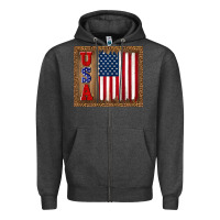 Charcoal Heather america usa flag tumbler Zipper Hoodie - TumblerDesignByShophia