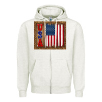 Oatmeal Heather america usa flag tumbler Zipper Hoodie - TumblerDesignByShophia