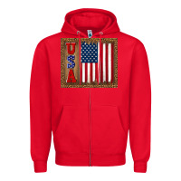 Red america usa flag tumbler Zipper Hoodie - TumblerDesignByShophia