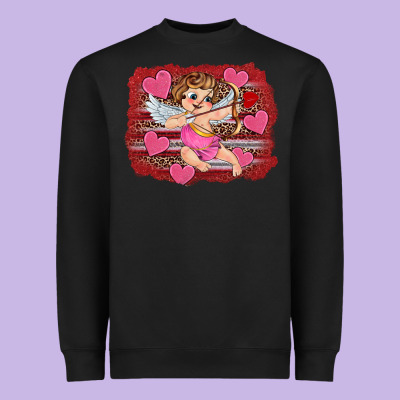 Valentine's Day Cupid Heart Heavyweight Sweatshirt Designed By Ranaportraitstore