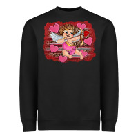 Black valentine's day cupid heart Heavyweight Sweatshirt - RanaPortraitStore