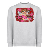 Heather Grey valentine's day cupid heart Heavyweight Sweatshirt - RanaPortraitStore