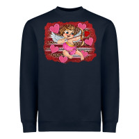 Navy valentine's day cupid heart Heavyweight Sweatshirt - RanaPortraitStore