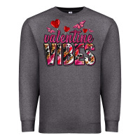 Charcoal Heather valentine vibes olivia Premium Sweatshirt - OliviaCreatesArt