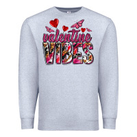 Heather Grey valentine vibes olivia Premium Sweatshirt - OliviaCreatesArt