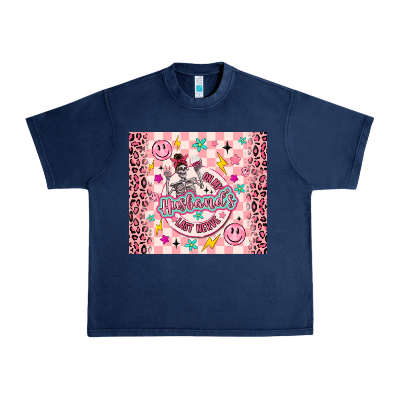 On My Husbunds Last Nerve Pink Urban Heavy Tee by MaliasSmallBusiness | Teevron