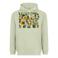 Matcha Inked Mama Flowers Heavyweight Hoodie - CowCowDesign