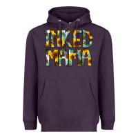 Plum Inked Mama Flowers Heavyweight Hoodie - CowCowDesign