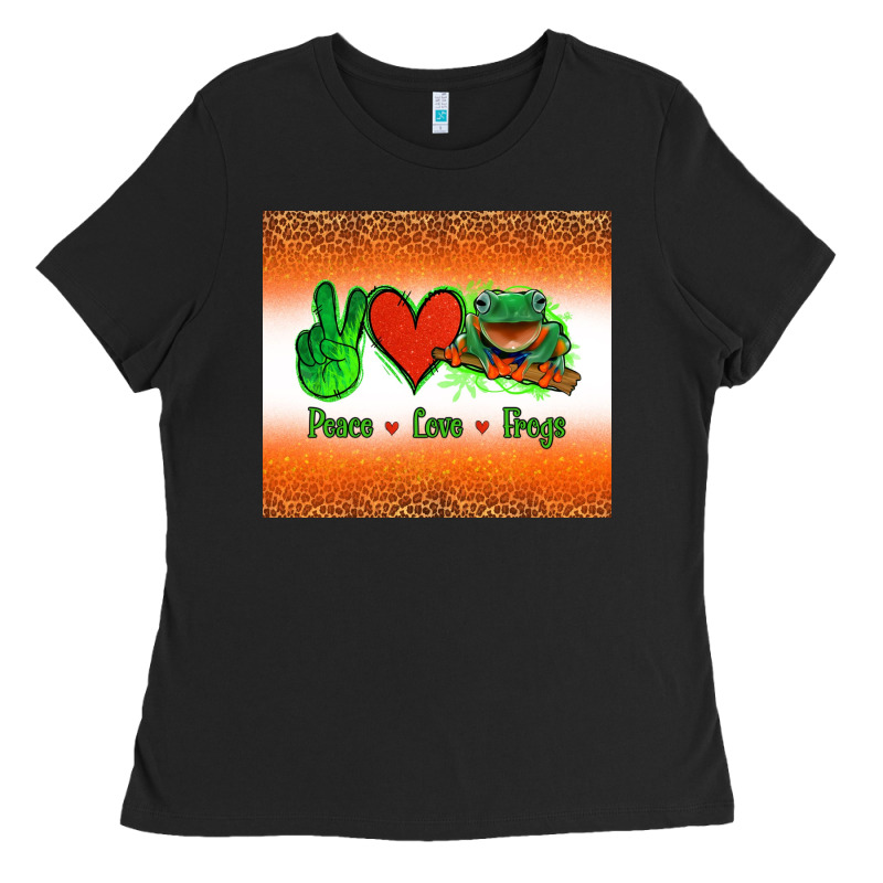 Peace Love Frogs Ladies Tee by Jasminsmagicworld | Teevron