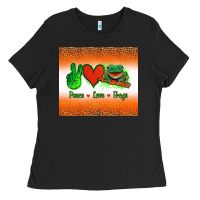 Black peace love frogs Ladies Tee - Jasminsmagicworld