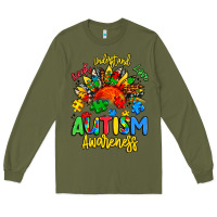 Army Green accept understand love autism awareness Long Sleeve Tee - Artiststas
