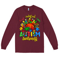 Burgundy accept understand love autism awareness Long Sleeve Tee - Artiststas