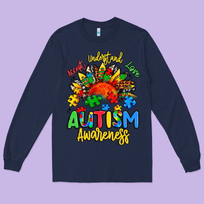 Accept Understand Love Autism Awareness Long Sleeve Tee Designed By Artiststas