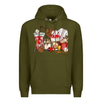 Army Green Baseball coffee cups Premium Hoodie - HowdyJamesFarm