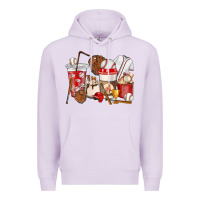 Lilac Baseball coffee cups Premium Hoodie - HowdyJamesFarm