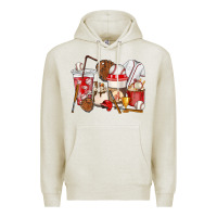 Oatmeal Heather Baseball coffee cups Premium Hoodie - HowdyJamesFarm