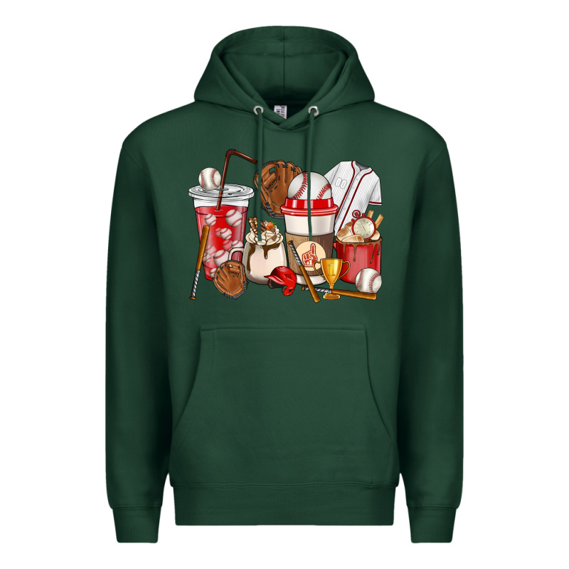 Baseball Coffee Cups Premium Hoodie by HowdyJamesFarm | Teevron