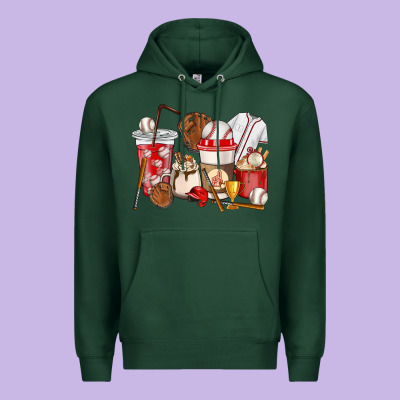 Baseball Coffee Cups Premium Hoodie Designed By Howdyjamesfarm