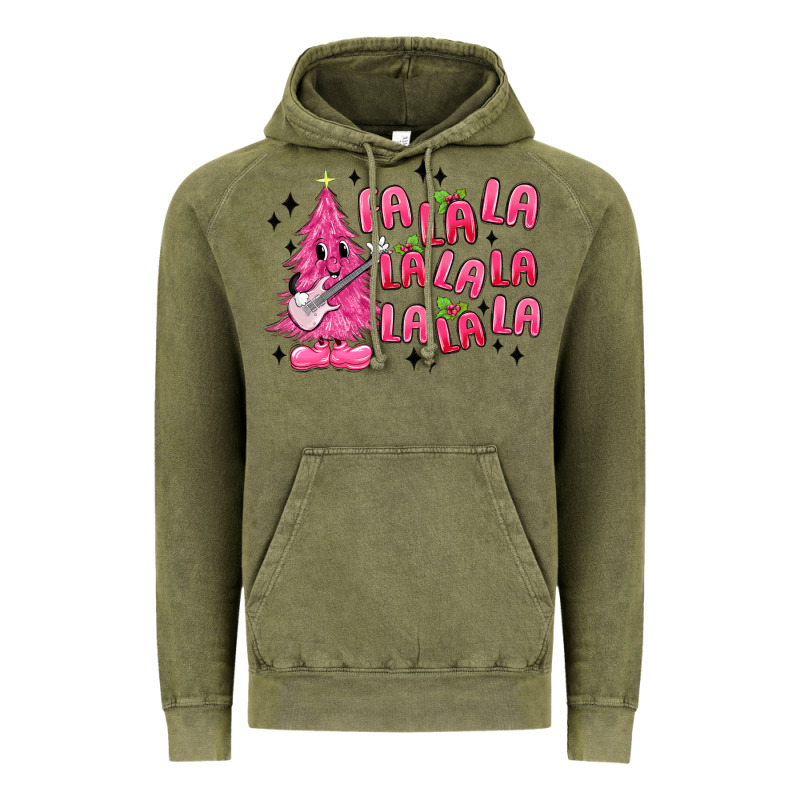 Pink Christmas Fa La La Vintage Hoodie by MaliasSmallBusiness | Teevron