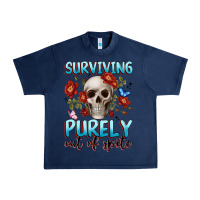 Navy surviving purely out of spite Urban Heavy Tee - JahusDesignShop
