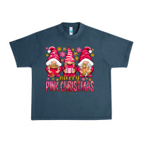 Midnight Navy Merry pink Christmas gnomes Urban Heavy Tee - NancyCooperArtShop