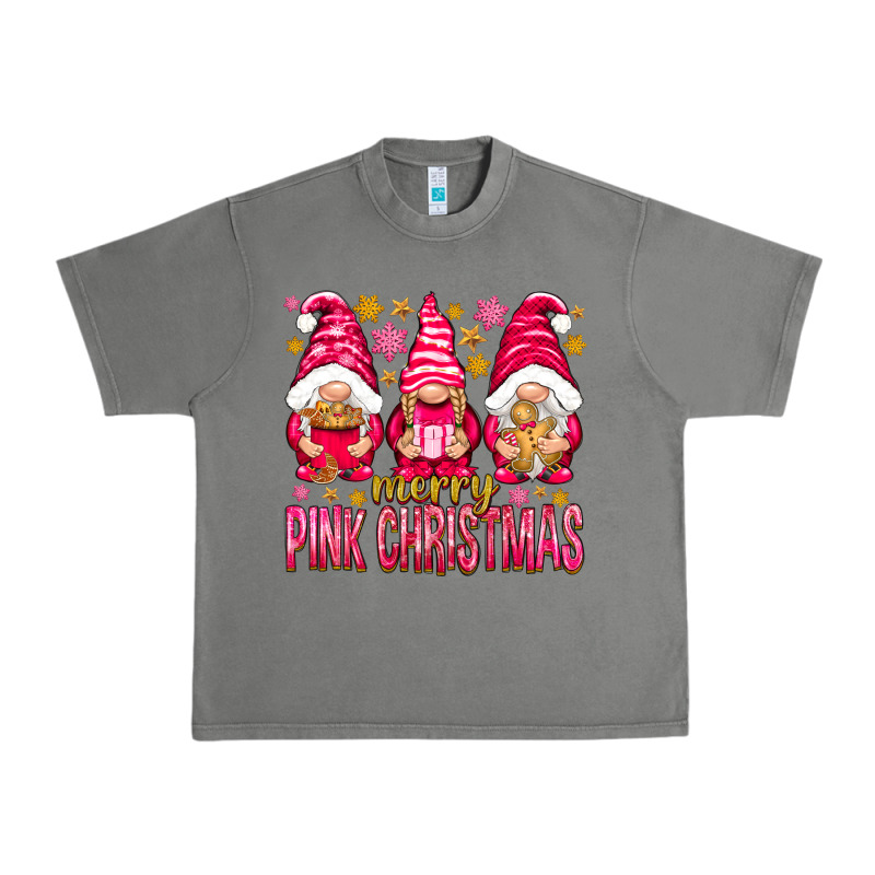 Merry Pink Christmas Gnomes Urban Heavy Tee by NancyCooperArtShop | Teevron