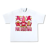 White Merry pink Christmas gnomes Urban Heavy Tee - NancyCooperArtShop