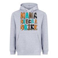 Heather Grey Mama Needs a Drink Heavyweight Hoodie - CowCowDesign