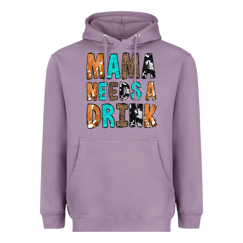 Mama Needs A Drink Heavyweight Hoodie by CowCowDesign | Teevron