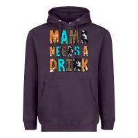 Plum Mama Needs a Drink Heavyweight Hoodie - CowCowDesign