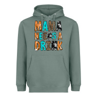 Sage Mama Needs a Drink Heavyweight Hoodie - CowCowDesign