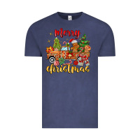 Vintage Denim merry christmas gingerbread truck Vintage Tee - MaliasSmallBusiness