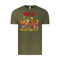 Vintage Olive merry christmas gingerbread truck Vintage Tee - MaliasSmallBusiness