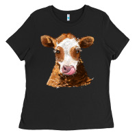Black guernsey cow Ladies Tee - AdoDesignShop