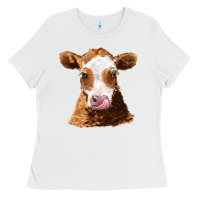 White guernsey cow Ladies Tee - AdoDesignShop