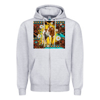 Heather Grey aztec tribal horse Zipper Hoodie - TumblerDesignByShophia