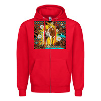 Red aztec tribal horse Zipper Hoodie - TumblerDesignByShophia