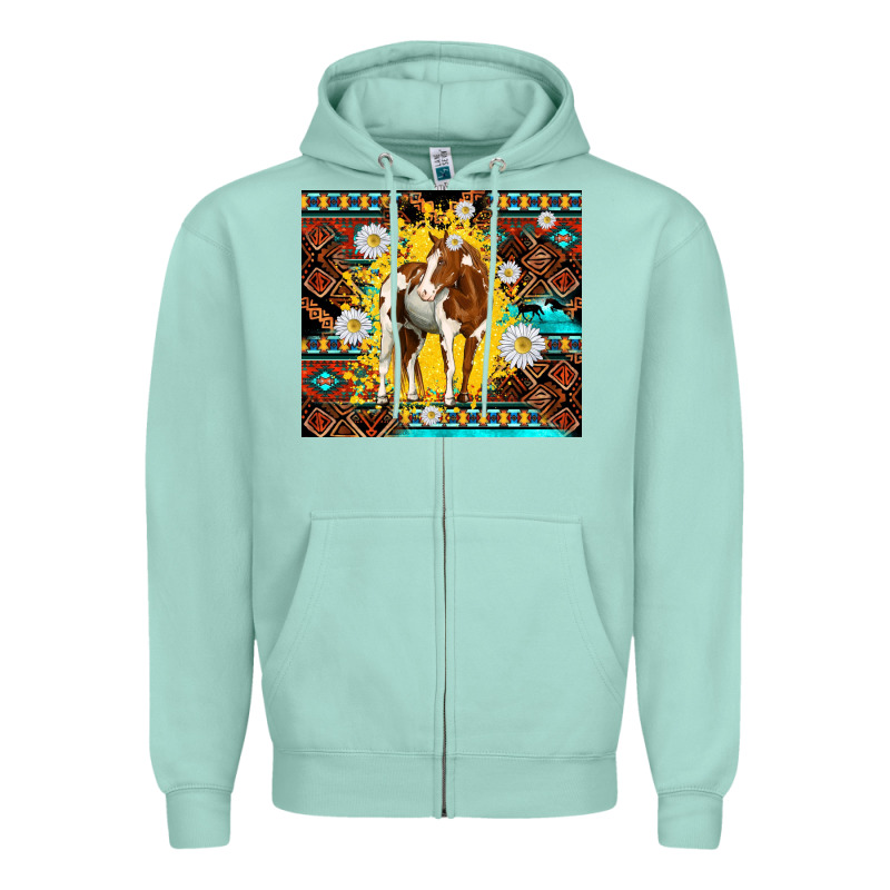 Aztec Tribal Horse Zipper Hoodie by TumblerDesignByShophia | Teevron